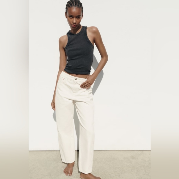 Zara Jeans Zara Mid Rise Tapered Jeans Poshmark